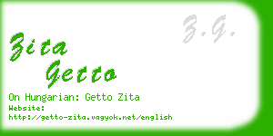 zita getto business card